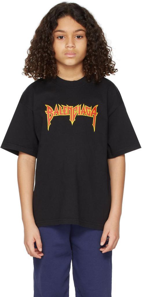 商品Balenciaga|Kids Black Metal T-Shirt,价格¥1534,第4张图片详细描述