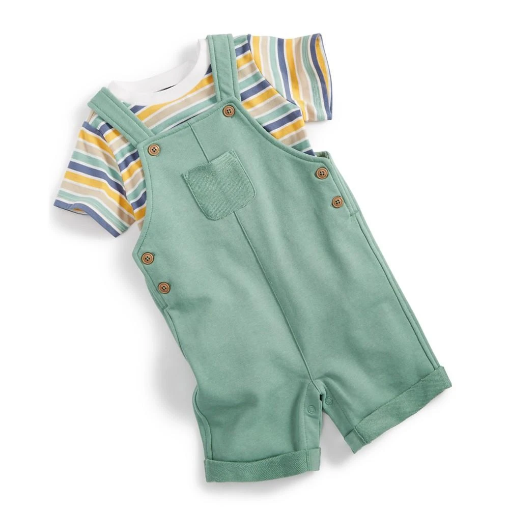 商品First Impressions|Baby Boys Peter Stripe Shirt and Shortall, 2 Piece Set, Created for Macy's,价格¥123,第1张图片
