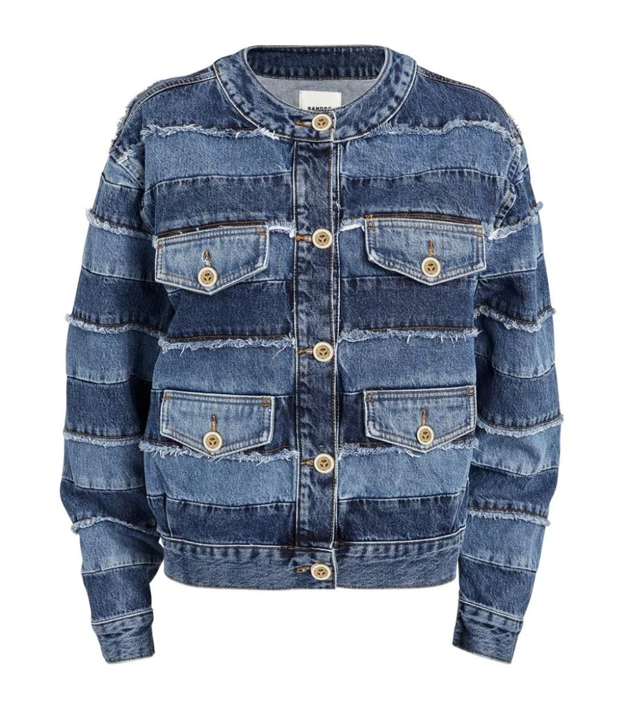 商品Sandro|Denim Striped Jacket,价格¥1867,第1张图片