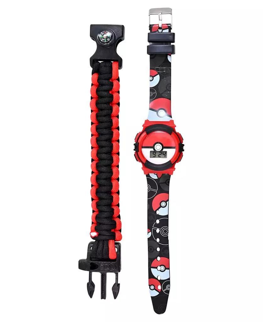 商品Accutime|Kids Unisex Pokemon Poke Ball Black Silicone Strap Watch 38mm Set,价格¥150,第3张图片详细描述