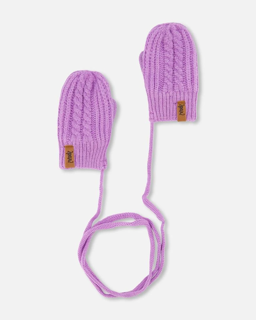 商品Deux par Deux|Baby Knitted Mittens With String Orchid,价格¥80,第1张图片