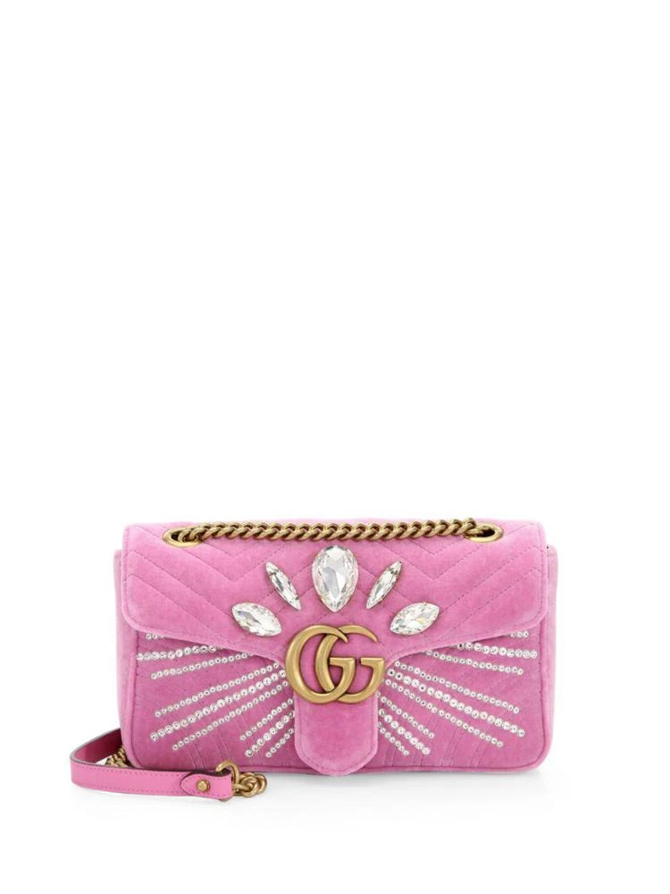 商品Gucci|Marmont Crystal-Embellished Velvet Clutch,价格¥20915,第1张图片