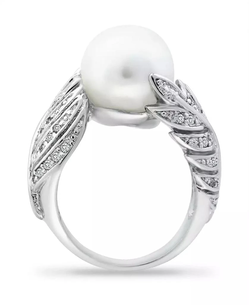 商品Macy's|Imitation Pearl and Multi Row Pave Cubic Zirconia Ring in Silver Plate,价格¥113,第2张图片详细描述