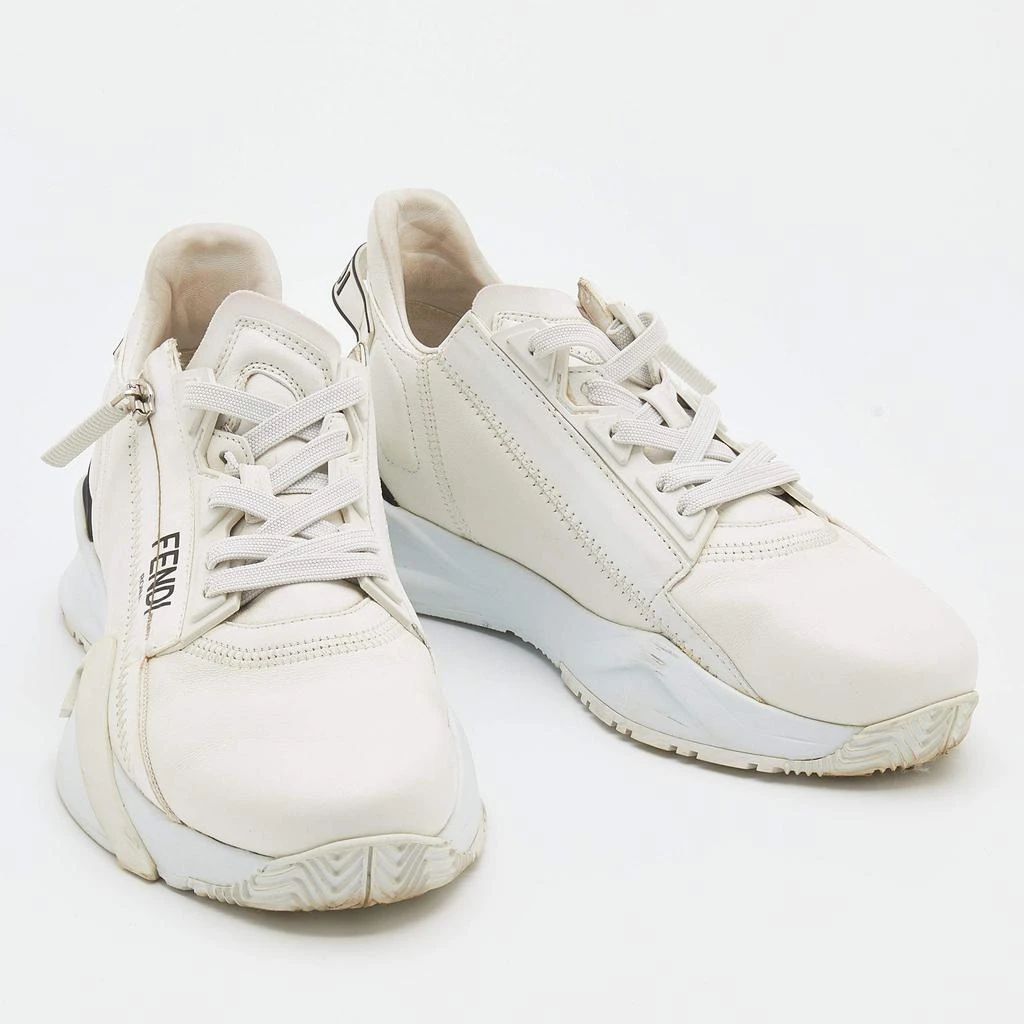 商品[二手商品] Fendi|Fendi Off White Leather Fendi Flow Sneakers Size 38.5,价格¥3520,第4张图片详细描述