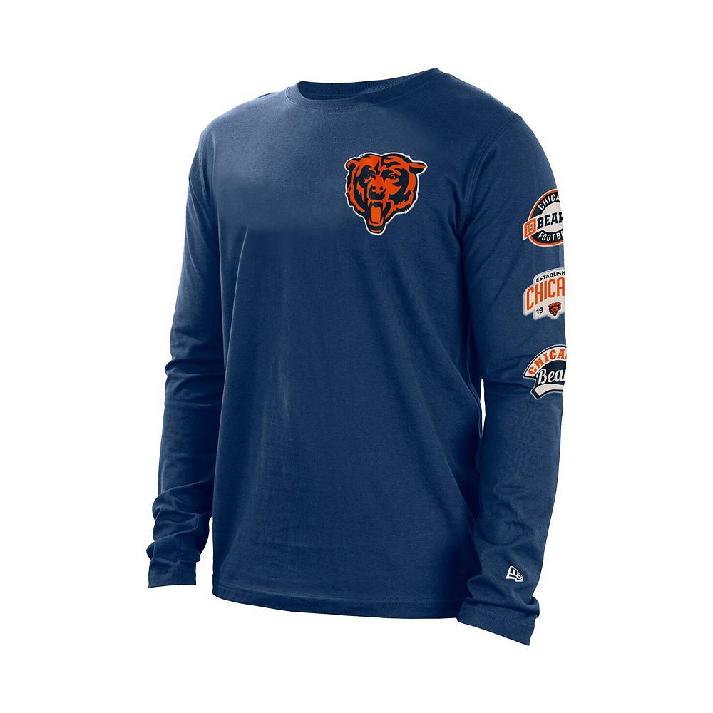 Men's Navy Chicago Bears Hype 2-Hit Long Sleeve T-shirt商品第3张图片规格展示