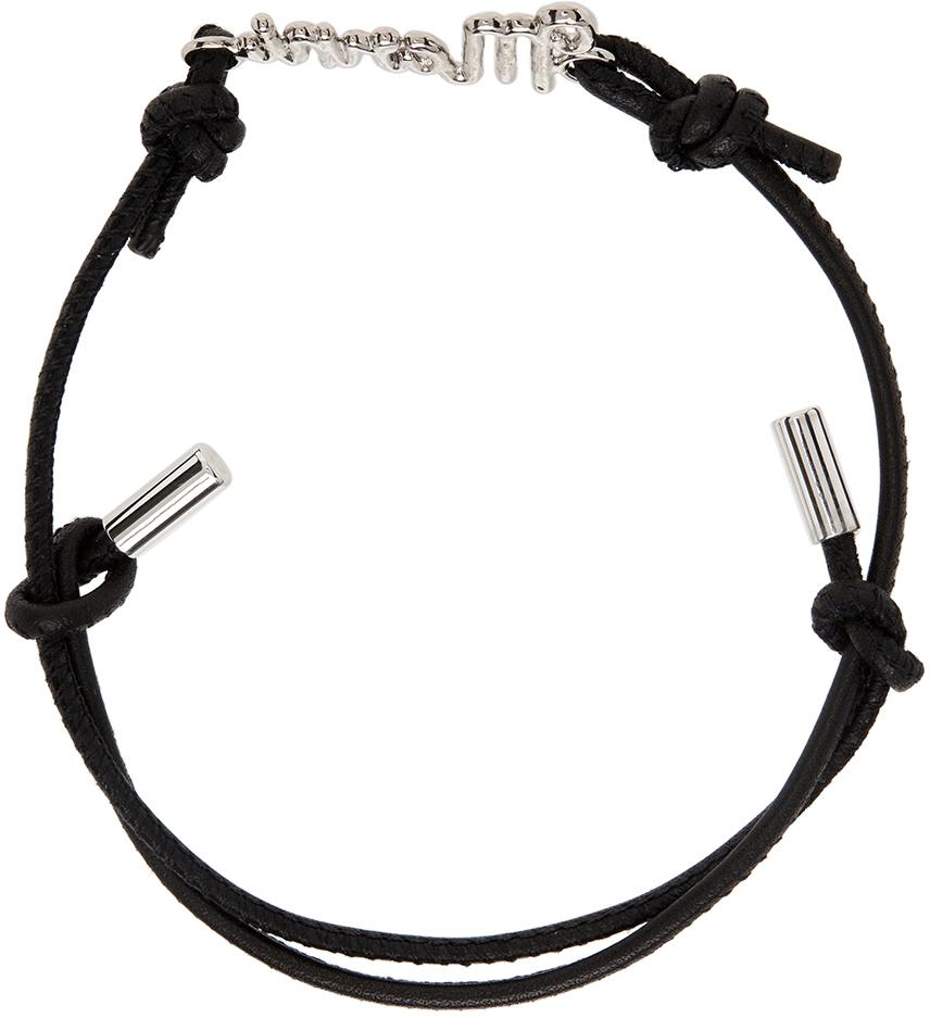 Black & Silver Logo Script Bracelet商品第2张图片规格展示