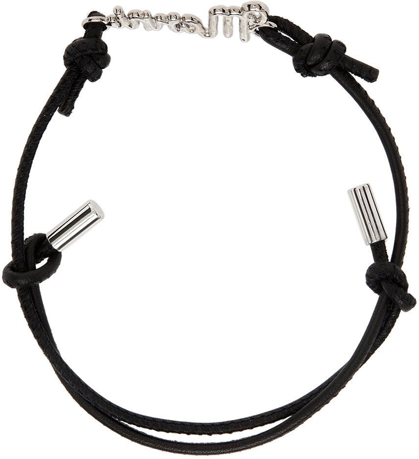 商品Marni|Black & Silver Logo Script Bracelet,价格¥686,第4张图片详细描述