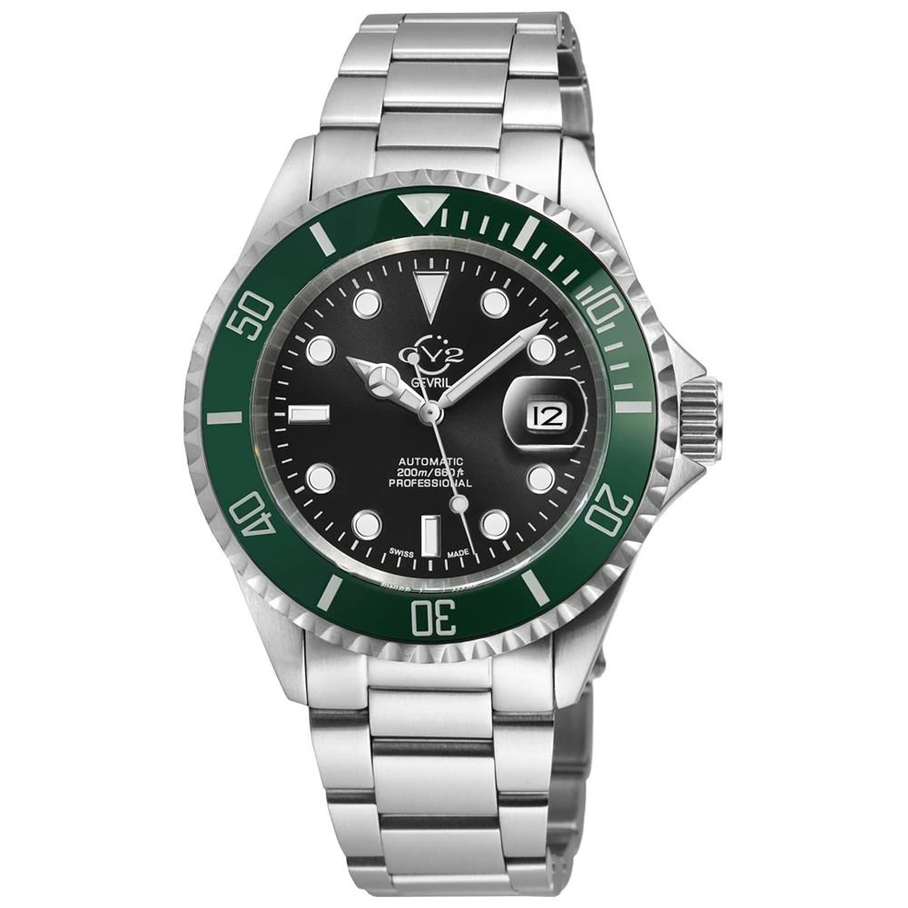 商品Gevril|Men's Liguria Swiss Automatic Silver-Tone Stainless Steel Watch,价格¥6248,第1张图片