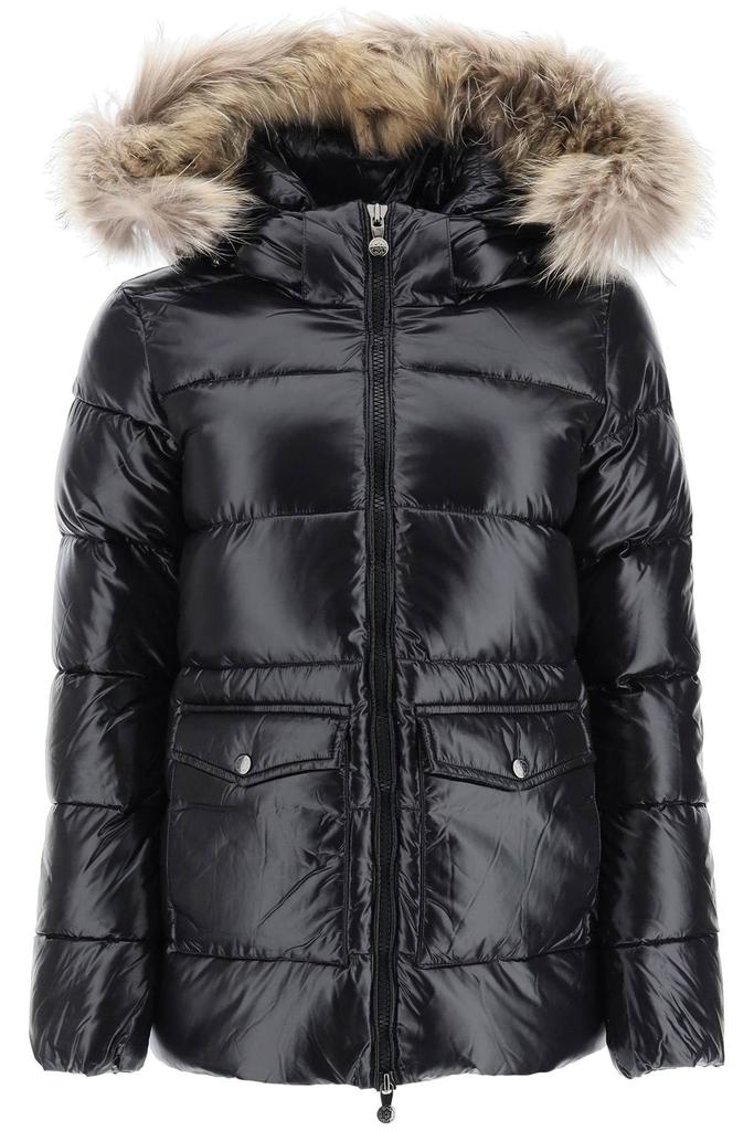 'AUTHENTIC SHINY FUR' HOODED DOWN JACKET商品第1张图片规格展示