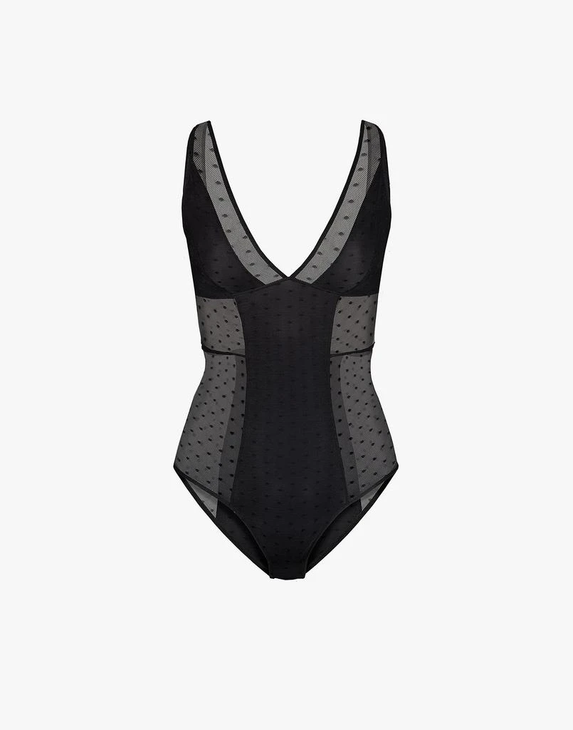 商品Madewell|LIVELY The Dot Mesh Plunge Bodysuit,价格¥434,第3张图片详细描述