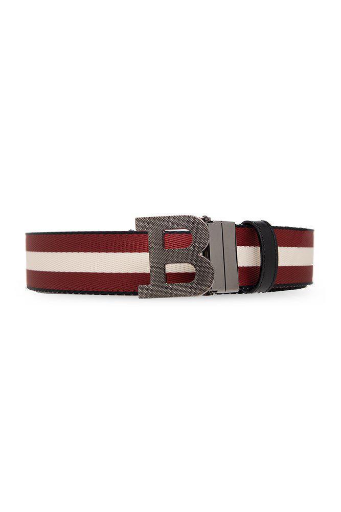 商品Bally|Bally Striped Reversible Logo-Buckle Belt,价格¥1600,第1张图片