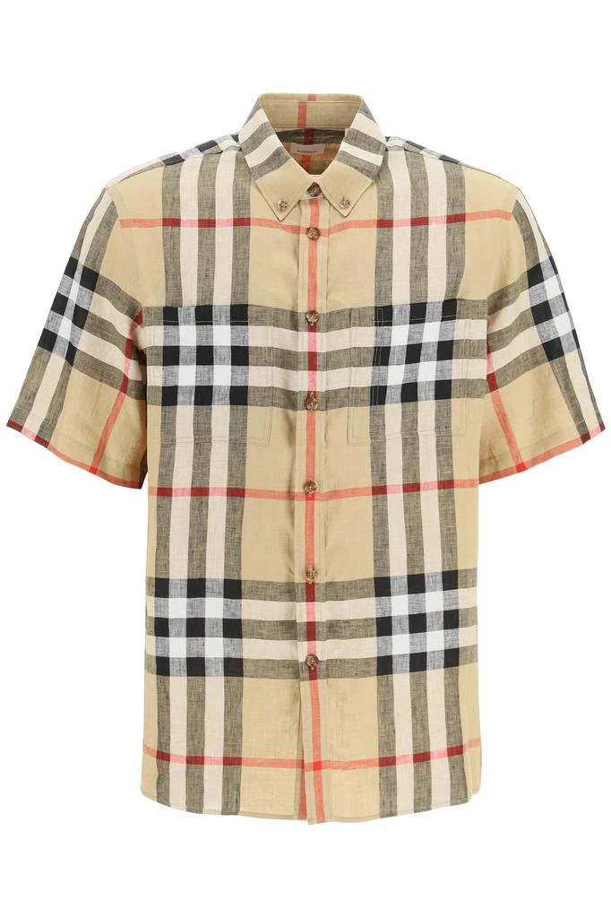 商品Burberry|Burberry tartan linen short sleeve shirt,价格¥2939,第1张图片