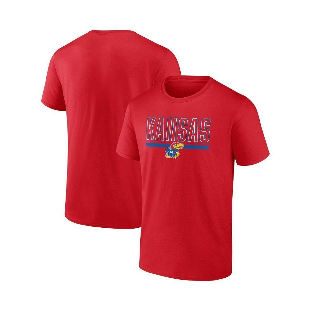 商品Fanatics|Men's Branded Red Kansas Jayhawks Classic Inline Team T-shirt,价格¥180,第1张图片