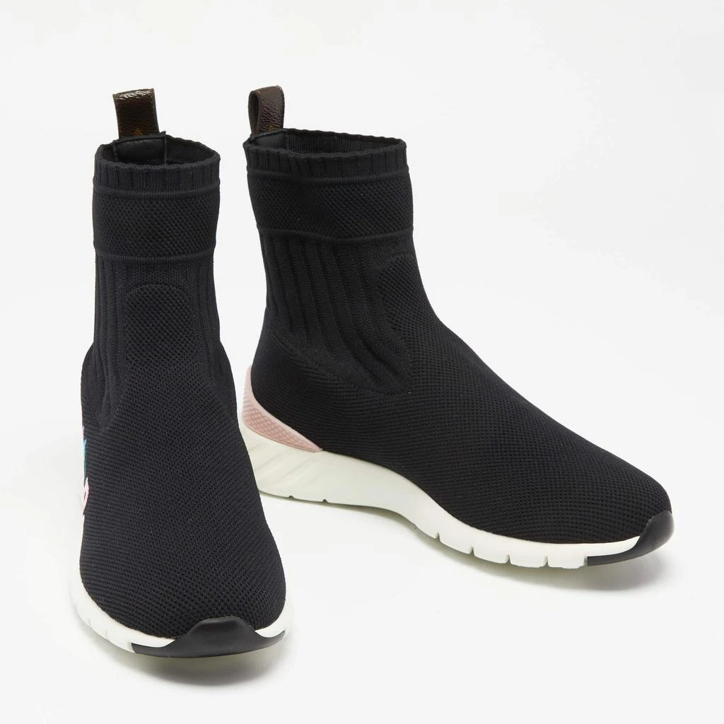 商品[二手商品] Louis Vuitton|Louis Vuitton Black Knit Fabric Aftergame High-Top Sneakers Size 36,价格¥3259,第4张图片详细描述