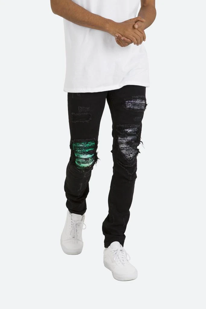 X284 Moto Skinny Denim - Black/Purple 商品