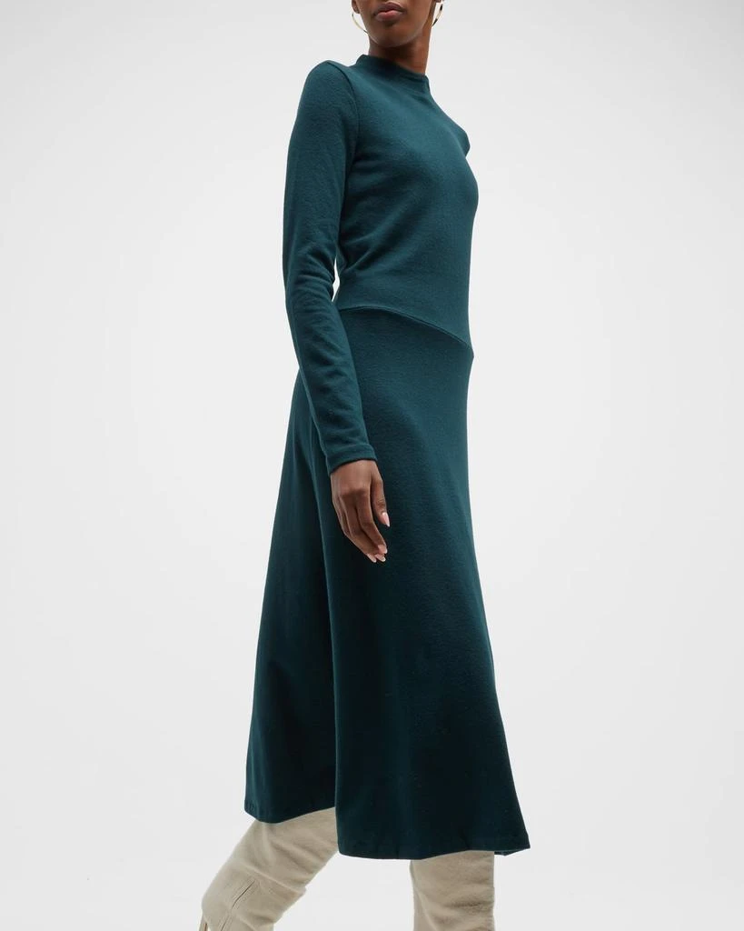Long-Sleeve Mock-Neck Midi Knit Dress 商品