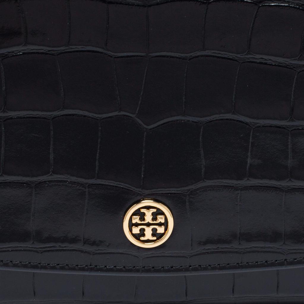 商品Tory Burch|Tory Burch Black Croc Embossed Leather Robinson Wallet on Chain,价格¥3631,第7张图片详细描述