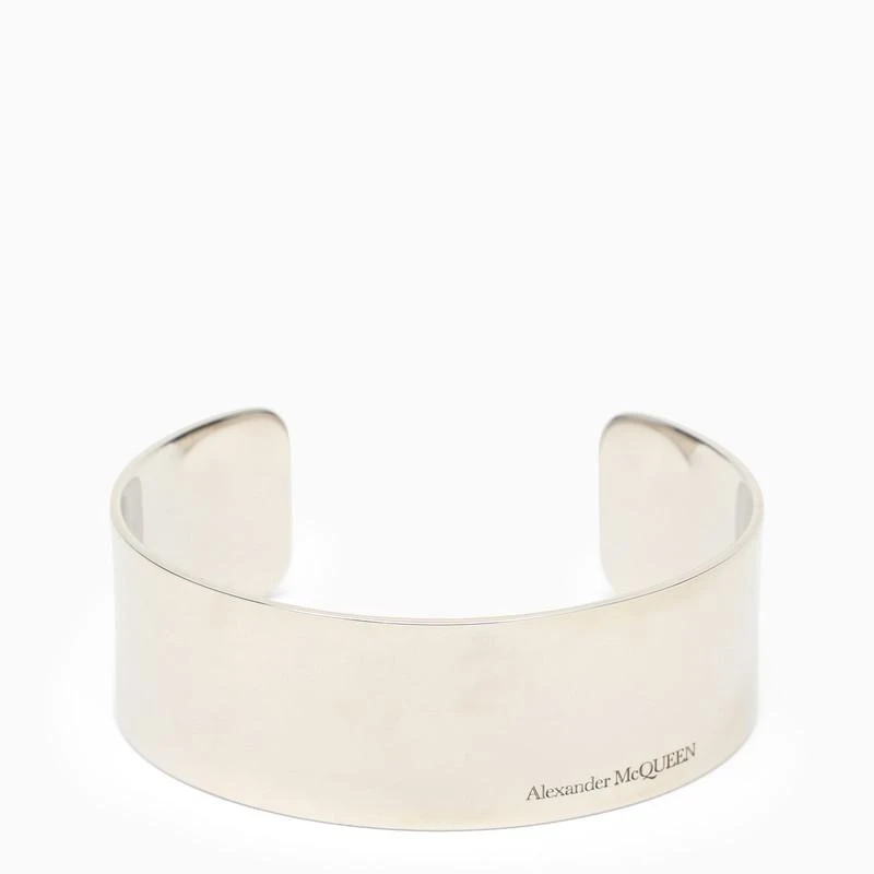 商品Alexander McQueen|Rigid silver band bracelet,价格¥1591,第1张图片