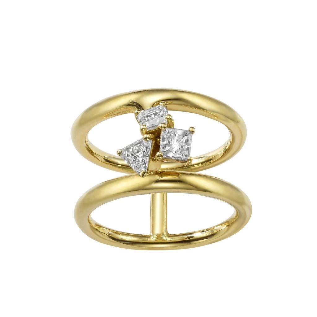 商品AME|Âme Trio 18K Yellow Gold, Lab-Grown Diamond 0.78ct. tw. Double Band Ring Sz. 6.5,价格¥18810,第1张图片