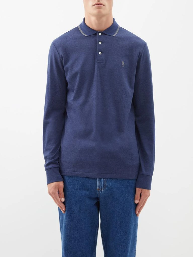 商品Ralph Lauren|Pima cotton long-sleeve polo shirt,价格¥388,第1张图片