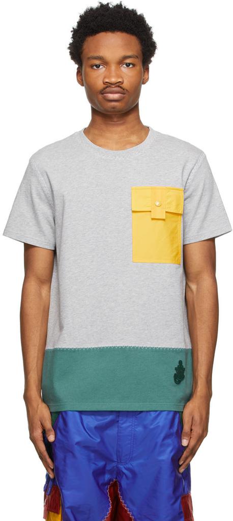灰色 1 Moncler JW Anderson 系列拼接 T 恤商品第1张图片规格展示