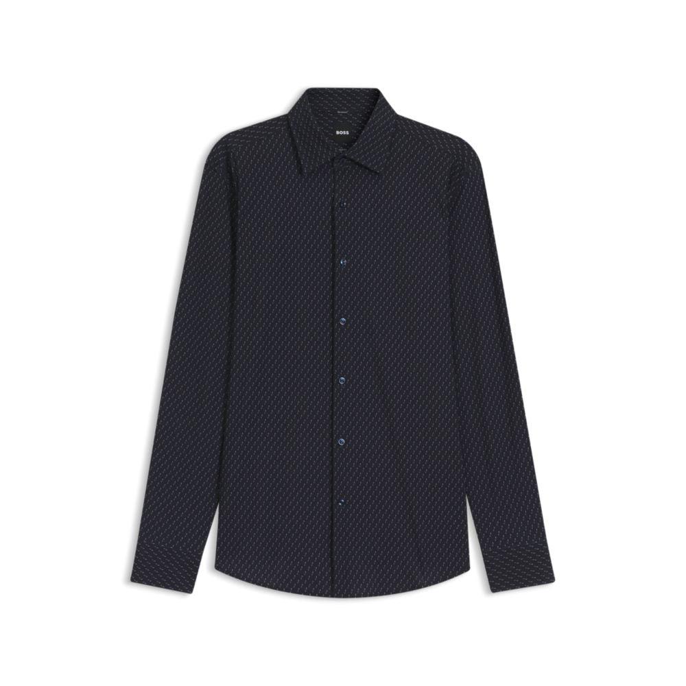 Printed slim-fit shirt in performance-stretch jersey image 2