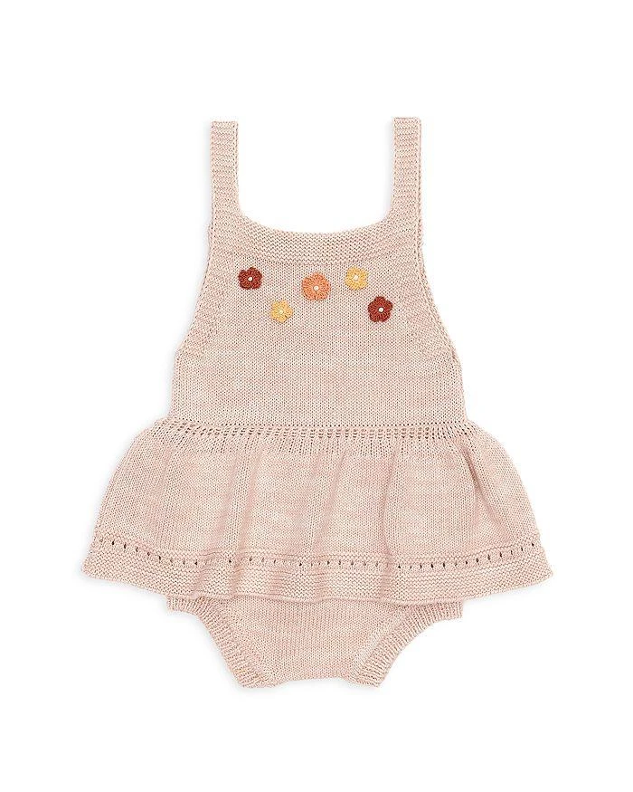 商品Tun Tun|Girls' Knit Romper With Floral Appliqués - Baby,价格¥245,第1张图片