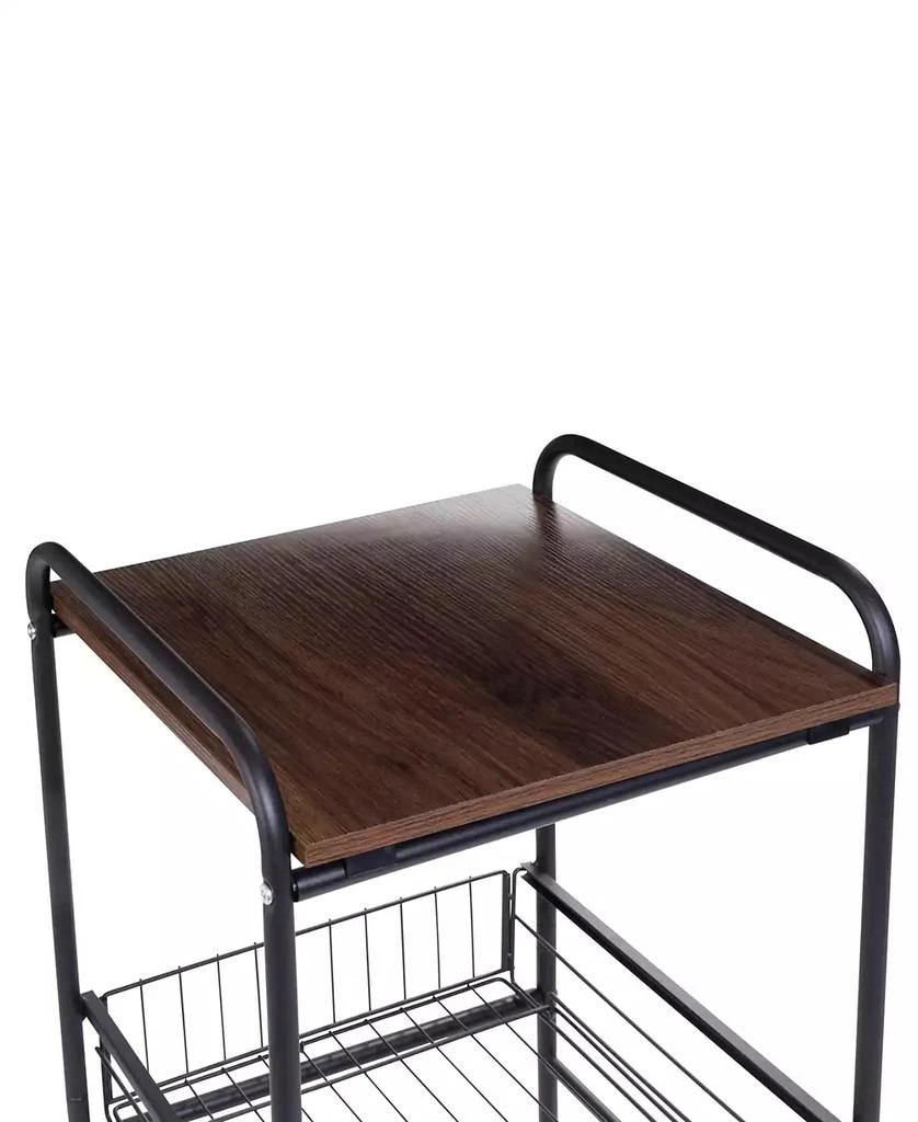 3-Tier Slim Rolling Cart with Metal Basket Drawers 商品