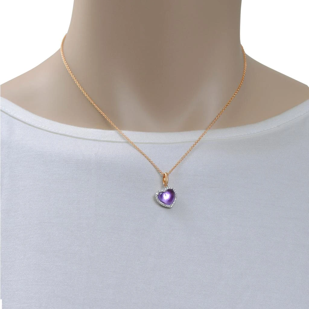 商品Mimi Milano|Mimi Milano Juliet 18K Rose And White Gold, Amethyst And Diamond Pendant Necklace P450C8AB,价格¥10560,第2张图片详细描述