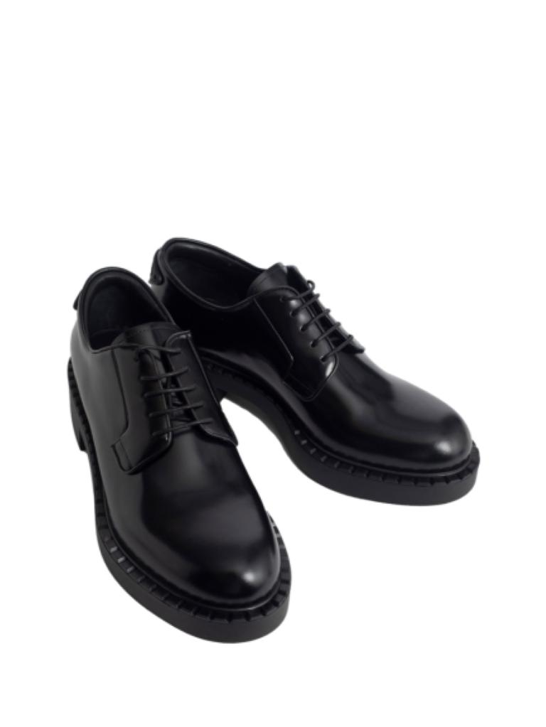 PRADA women's black leather brushed leather derby shoes商品第5张图片规格展示