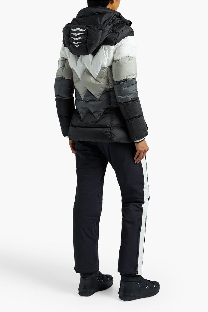 Dena quilted color-block hooded down ski jacket商品第5张图片规格展示