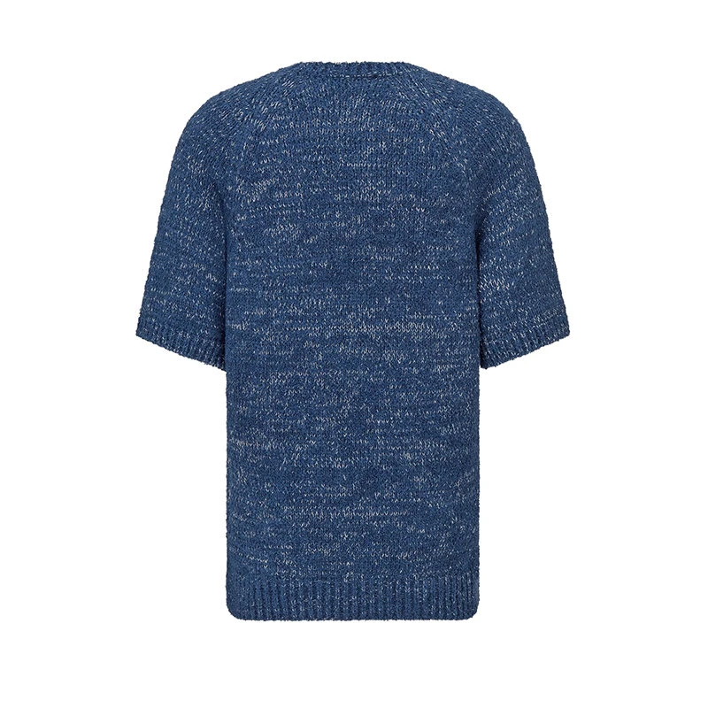 商品Dior|【预售3-7天】DIOR/迪奥 22年春夏新款 男士蓝色棉质混纺短袖针织衫毛衣293M645AT387_C580,价格¥6779,第4张图片详细描述