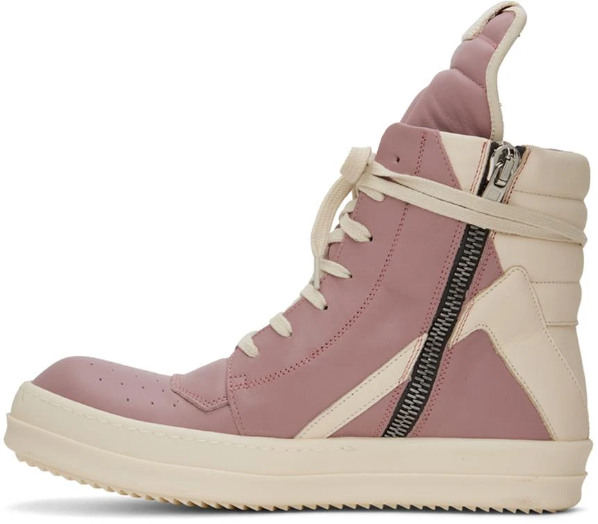 商品Rick Owens|Pink & Off-White Geobasket Sneakers,价格¥9002,第3张图片详细描述