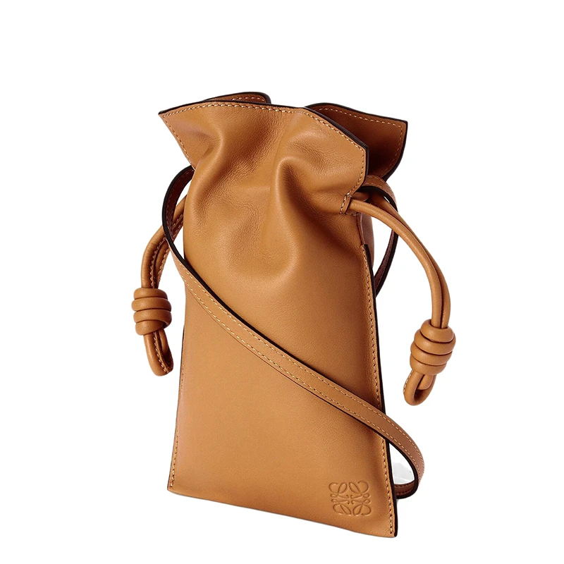 【包税】LOEWE/罗意威 22春夏新款Flamenco Pocket系列 女士暖沙色纳帕小牛皮单肩斜挎手机包0010642742 商品