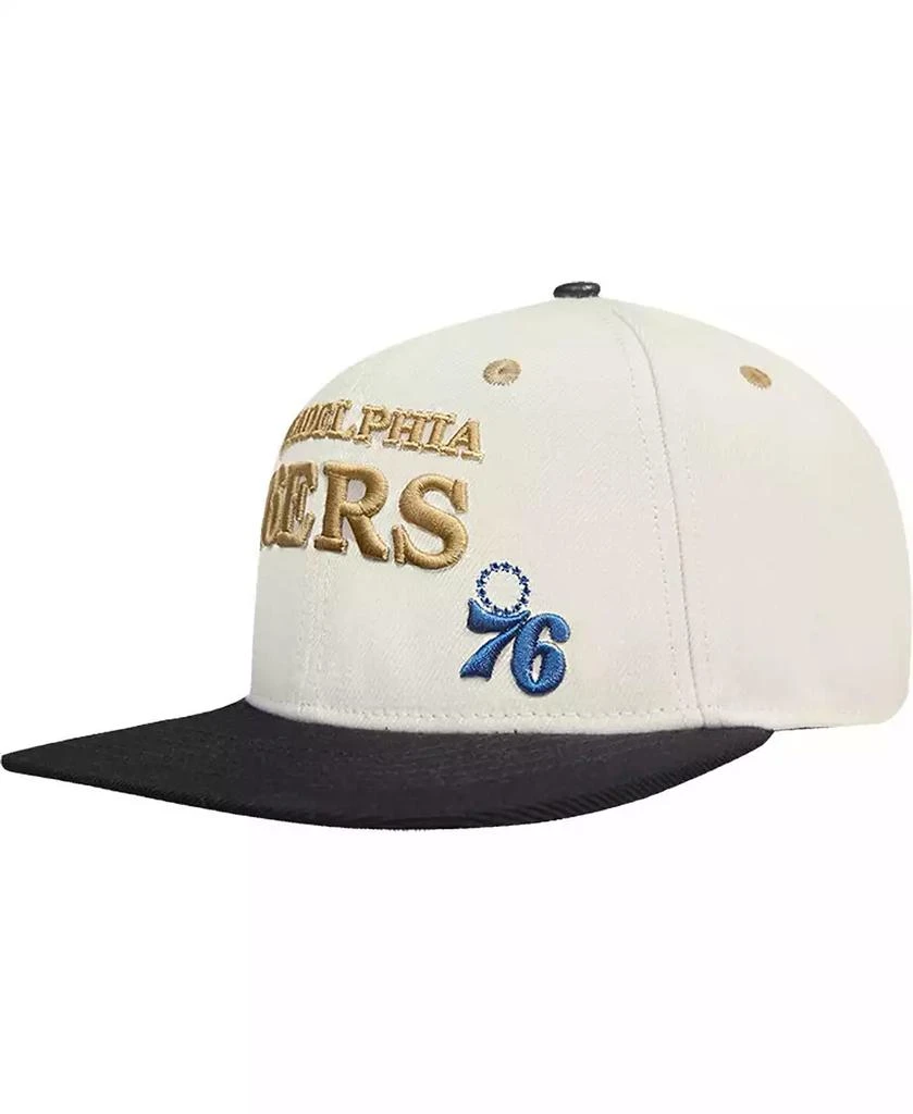 商品Pro Standard|Men's Cream, Black Philadelphia 76ers Album Cover Snapback Hat,价格¥297,第3张图片详细描述