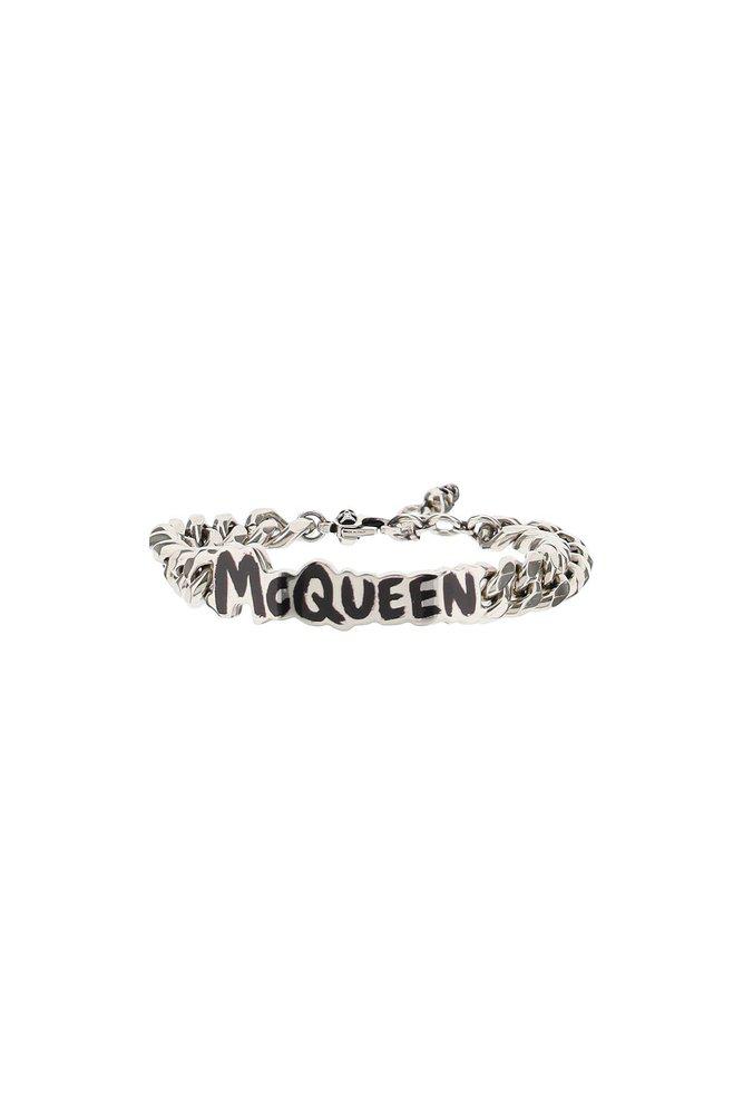 Alexander McQueen Graffiti Logo Plaque Chain Bracelet商品第1张图片规格展示