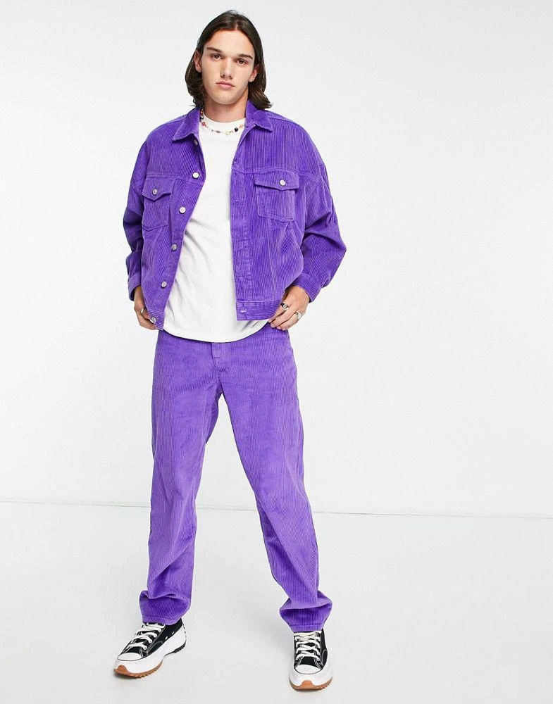 商品ASOS|ASOS DESIGN co-ord baggy jeans in purple corduroy,价格¥229,第4张图片详细描述