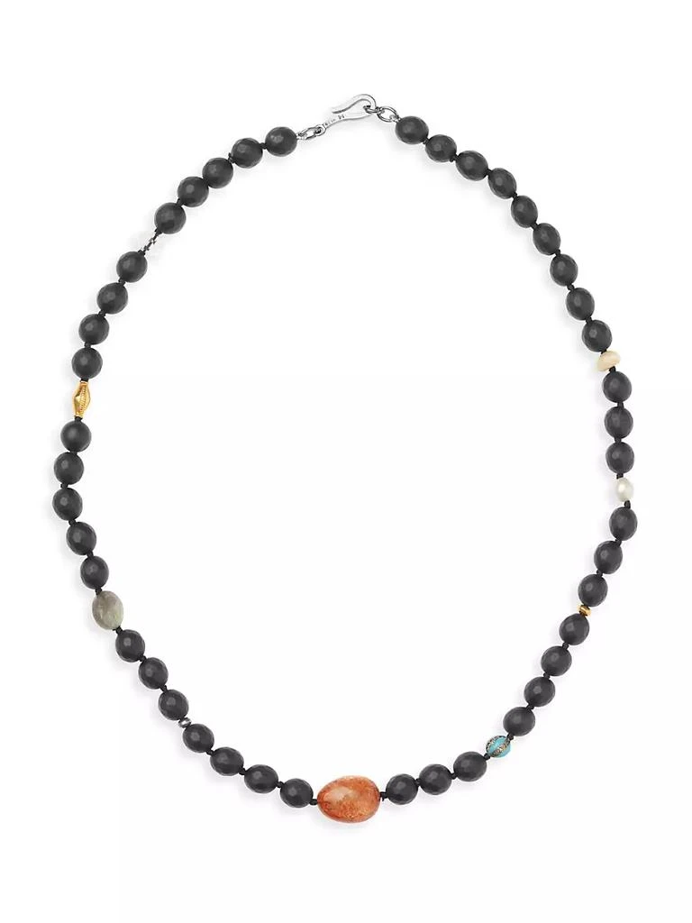 商品Ileana Makri|Globetrotter 9K &amp; 18K Yellow Gold, Sterling Silver, Semi-Precious Stone &amp; Black Onyx Beaded Necklace,价格¥7201,第1张图片