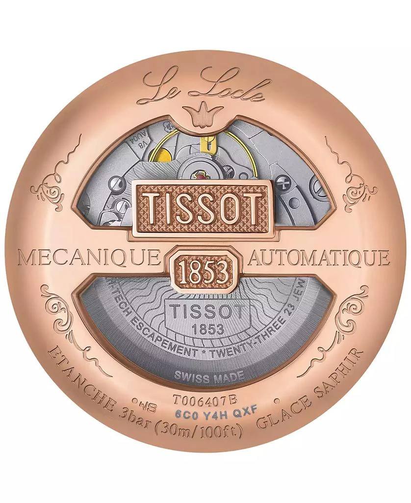 商品Tissot|Men's Swiss Le Locle Black Leather Strap Watch 40mm,价格¥5526,第2张图片详细描述