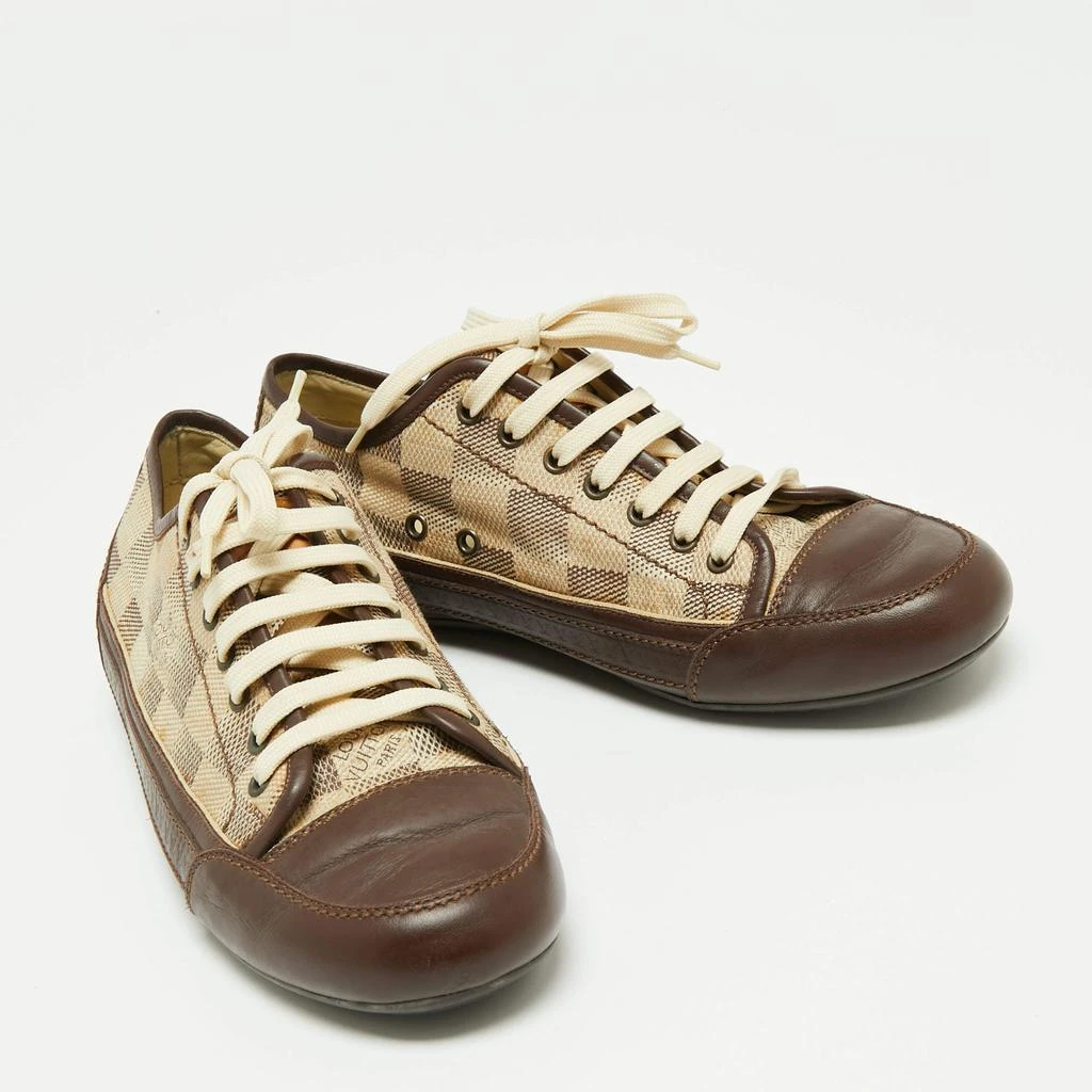 商品[二手商品] Louis Vuitton|Louis Vuitton Damier Azur Canvas and Leather Sneakers Size 40,价格¥2345,第4张图片详细描述