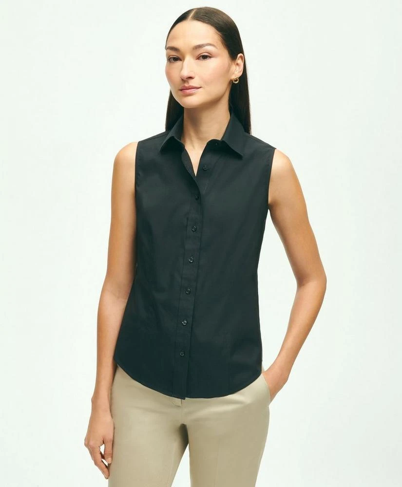 商品Brooks Brothers|Fitted Non-Iron Stretch Supima® Cotton Sleeveless Dress Shirt,价格¥604,第1张图片