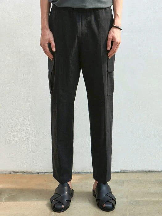 商品NICK NICOLE for MEN|Linen Cargo Pants Cream,价格¥620,第5张图片详细描述
