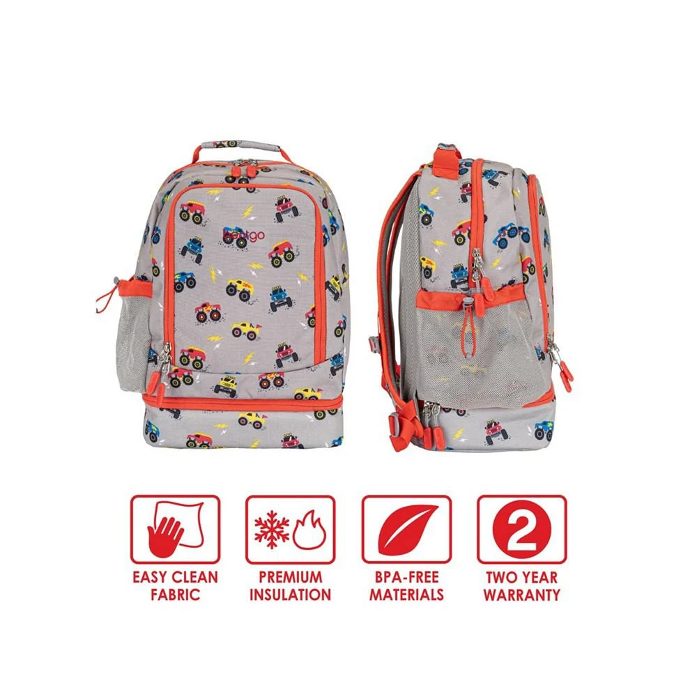 商品Bentgo|Kids Prints 2-In-1 Backpack and Insulated Lunch Bag - Trucks,价格¥443,第3张图片详细描述