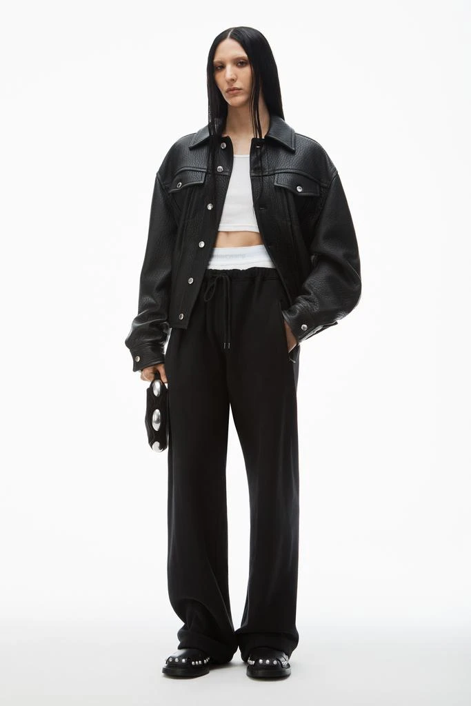 商品Alexander Wang|wide leg sweatpants with pre-styled logo brief waistband,价格¥3247,第1张图片