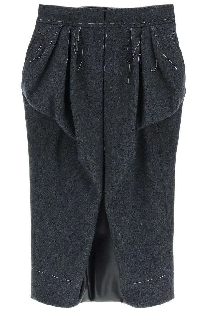 商品MAISON MARGIELA|Maison margiela wool midi skirt with stitching,价格¥5697,第1张图片