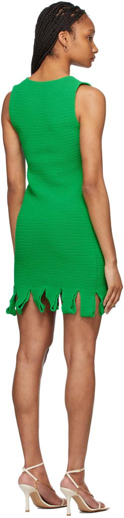 绿色罗纹针织连衣裙商品第3张图片规格展示