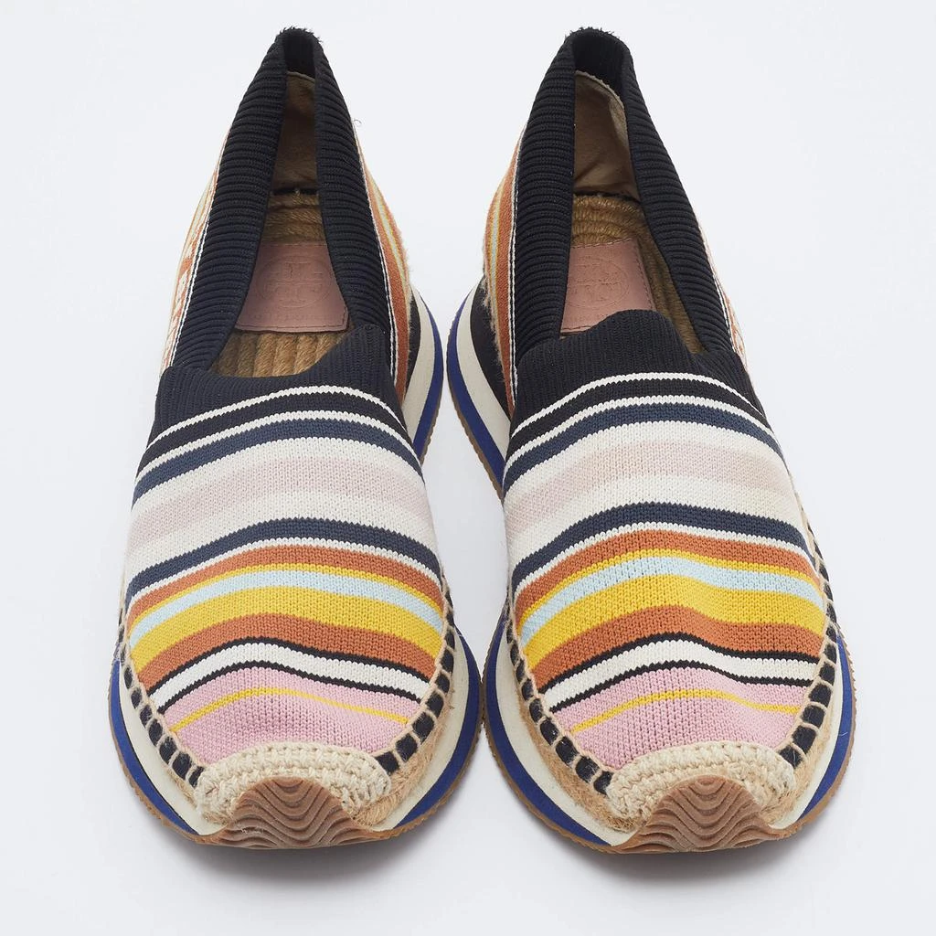 商品[二手商品] Tory Burch|Tory Burch Multicolor Knit Fabric Daisy Espadrille Sneakers Size 40,价格¥1541,第3张图片详细描述