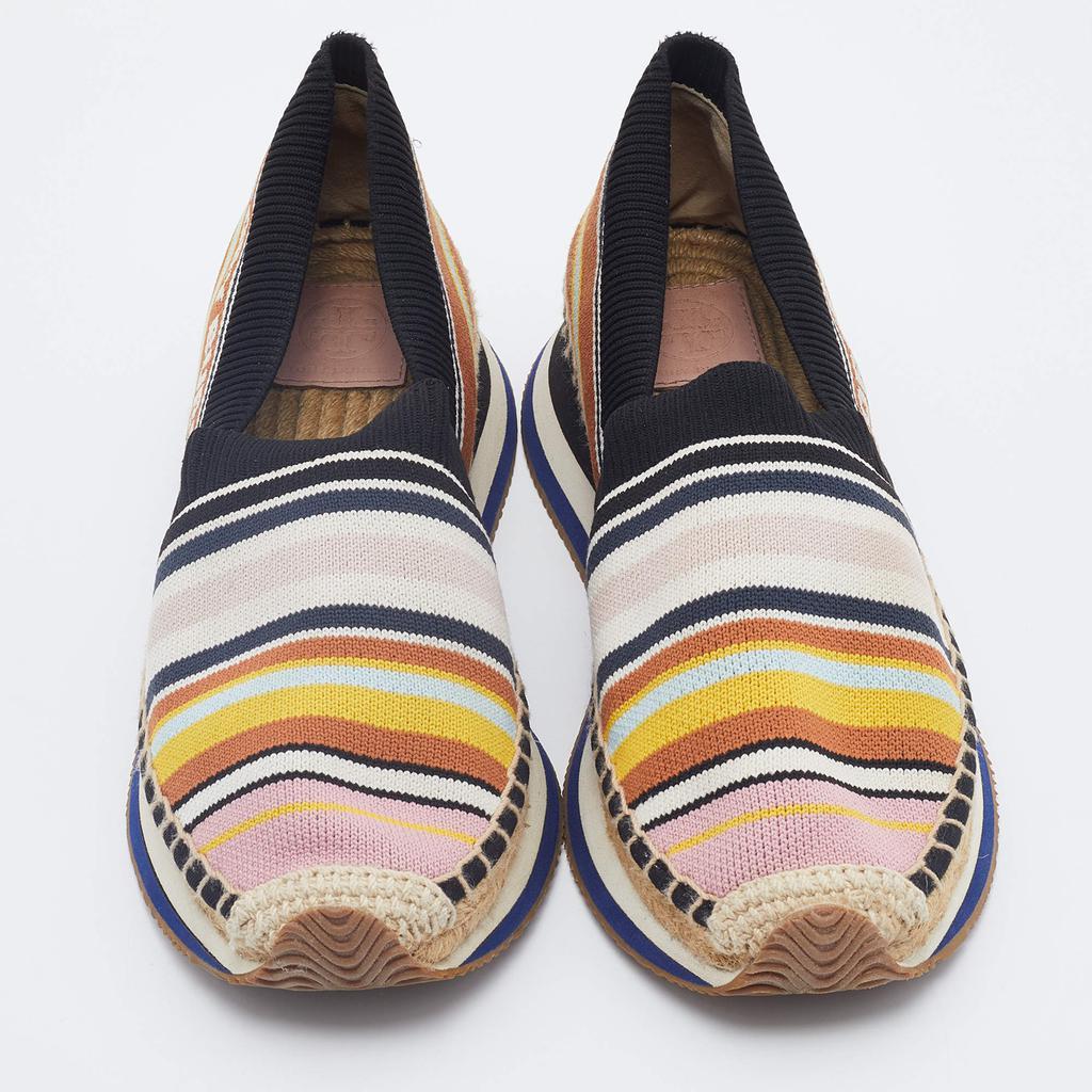 商品[二手商品] Tory Burch|Tory Burch Multicolor Knit Fabric Daisy Espadrille Sneakers Size 40,价格¥1472,第5张图片详细描述