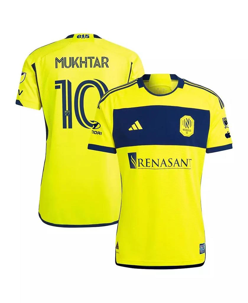 商品Adidas|Men's Hany Mukhtar Yellow Nashville SC 2024 the 615 Kit Authentic Player Jersey,价格¥1445,第1张图片