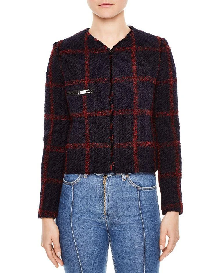 商品Sandro|Tweed Check Jacket,价格¥2310,第1张图片